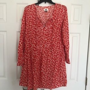 Red and white floral Old Navy dress